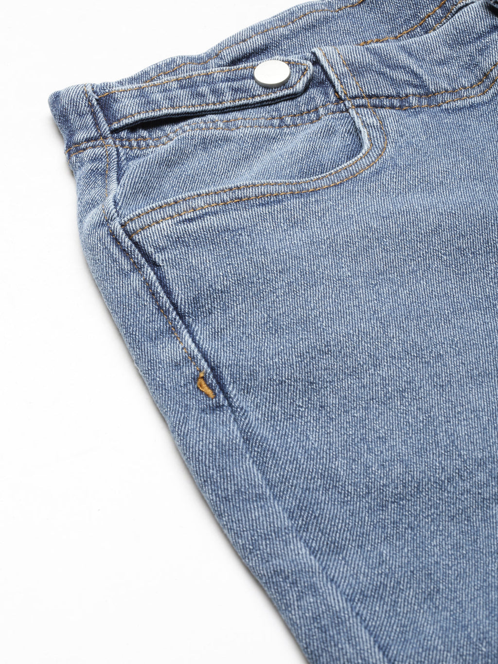 Women's Blue Light Fade Mom Fit High-Raise Denim Jeans