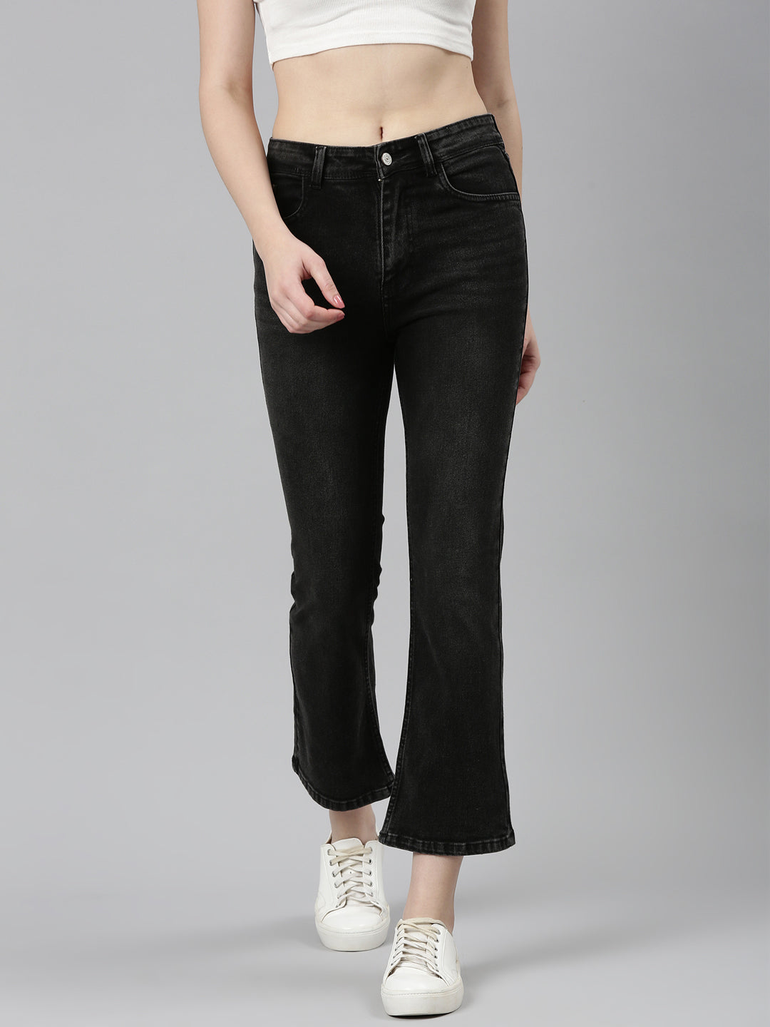 Women's Grey Bootcut Light Fade Denim Jeans