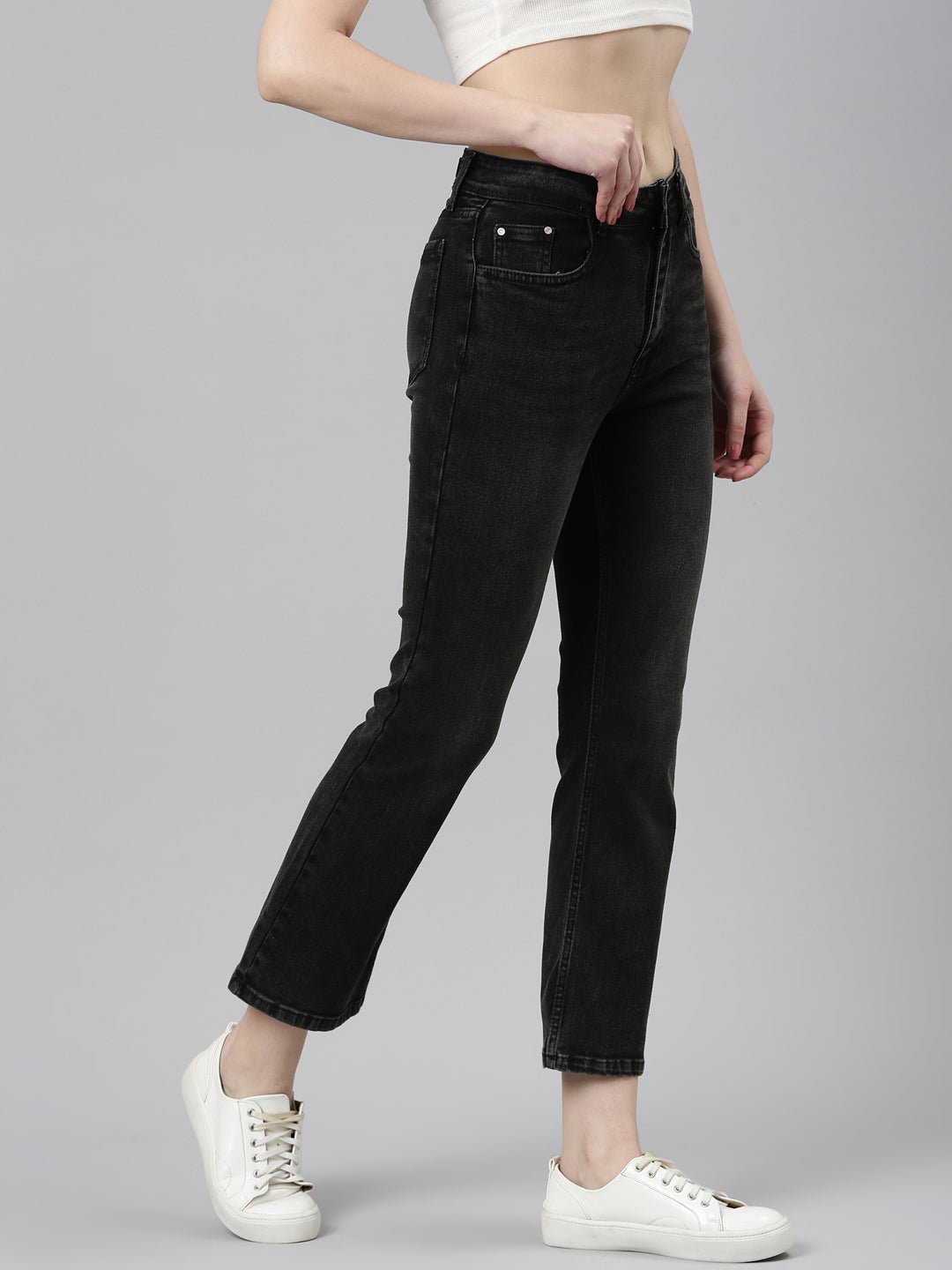 Women's Grey Bootcut Light Fade Denim Jeans