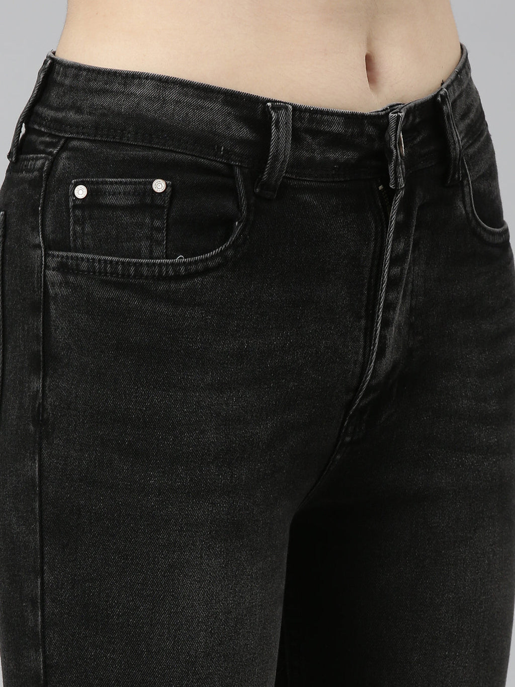Women's Grey Bootcut Light Fade Denim Jeans