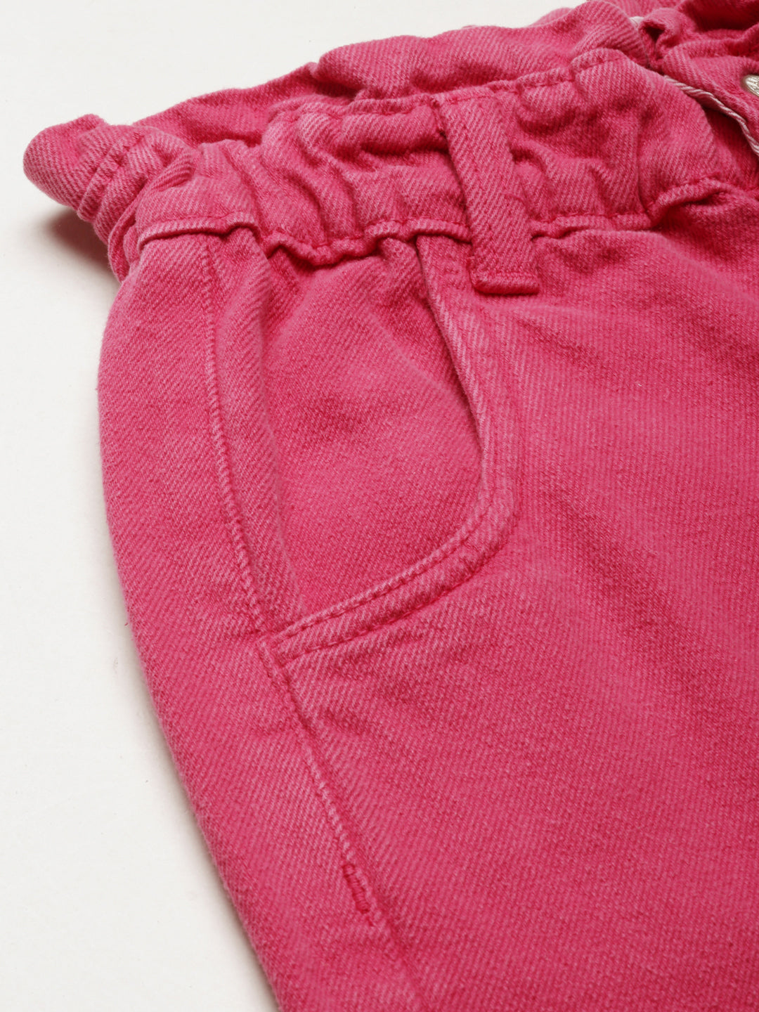 Women's Fuchsia Regular Fit Acid Wash Denim Jeans