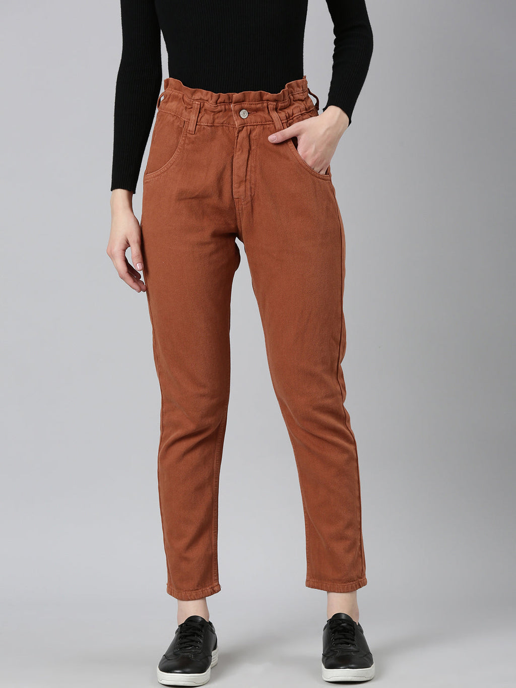 Women's Rust Jean Acid Wash Mid-Rise Denim Jeans