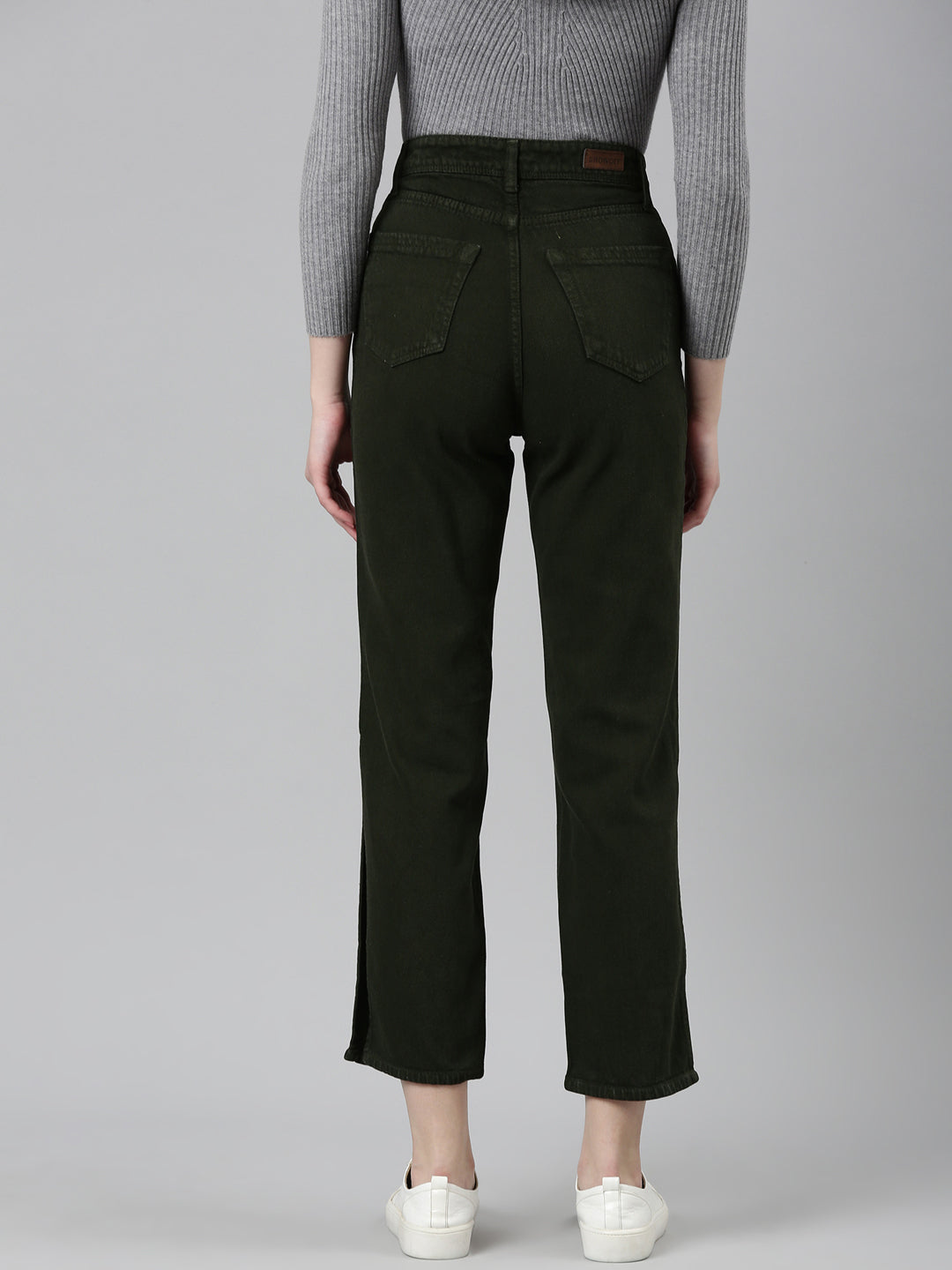 Women's Olive High-Rise Dark Shade Denim Jeans