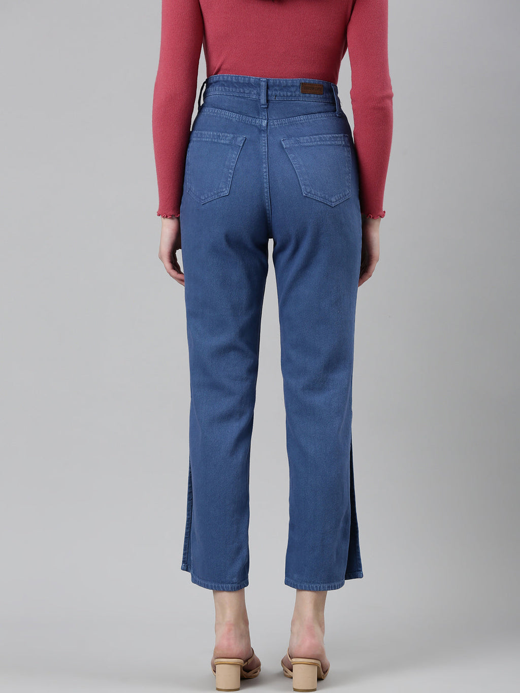 Women's Blue Jean High-Rise Acid Wash Denim Jeans
