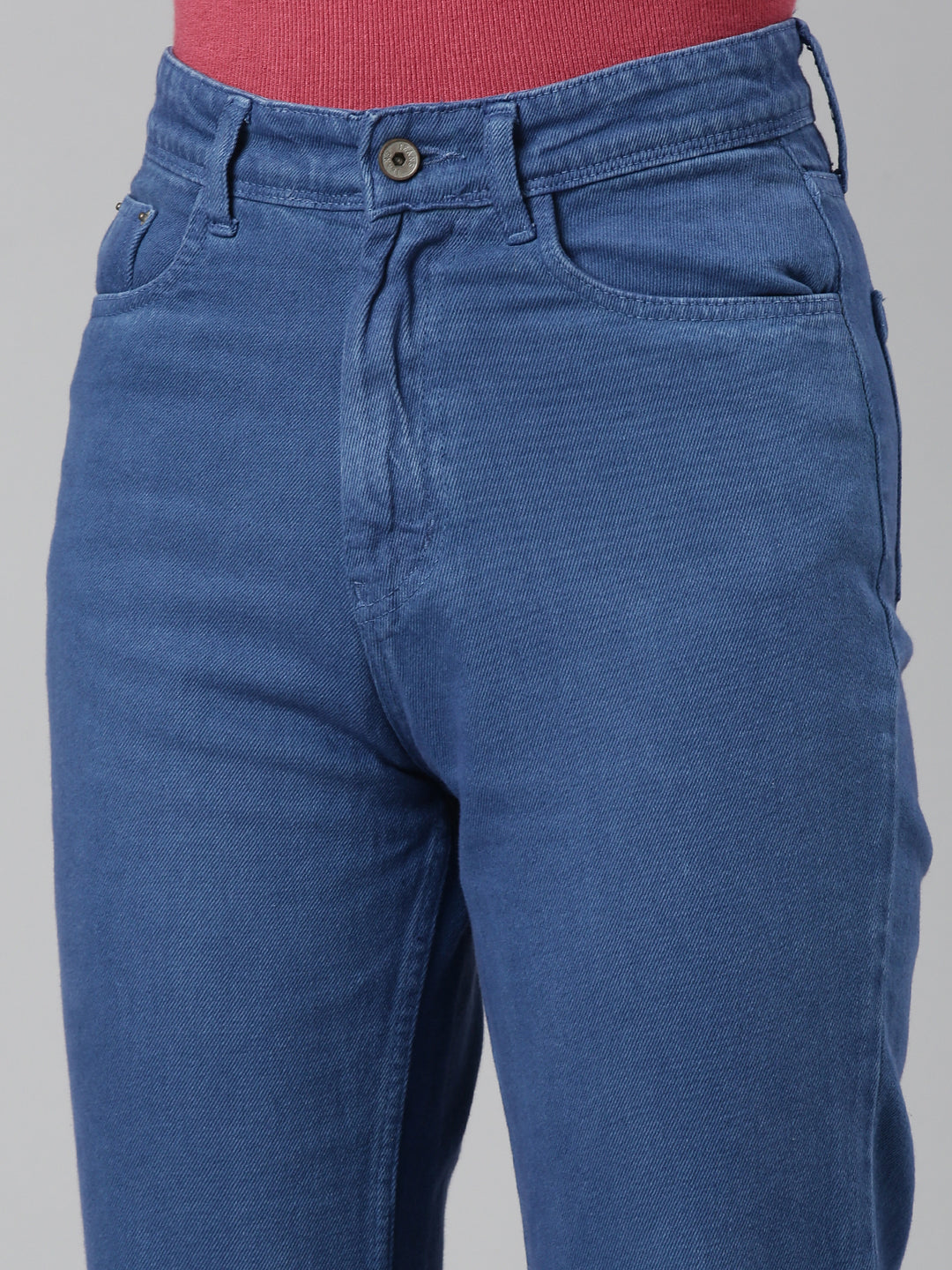 Women's Blue Jean High-Rise Acid Wash Denim Jeans