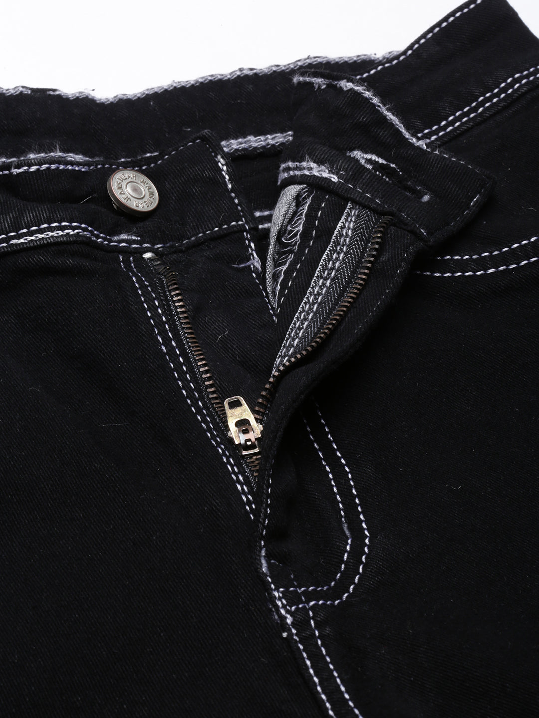 Women's Black Straight Fit Stretchable Cargo Jeans