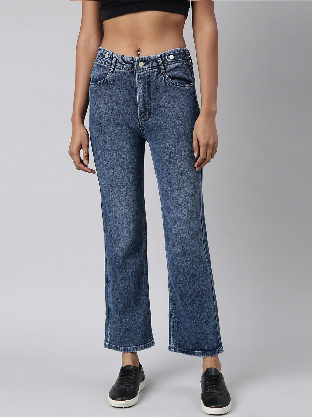Women's Blue Straight Fit Light Fade Jeans