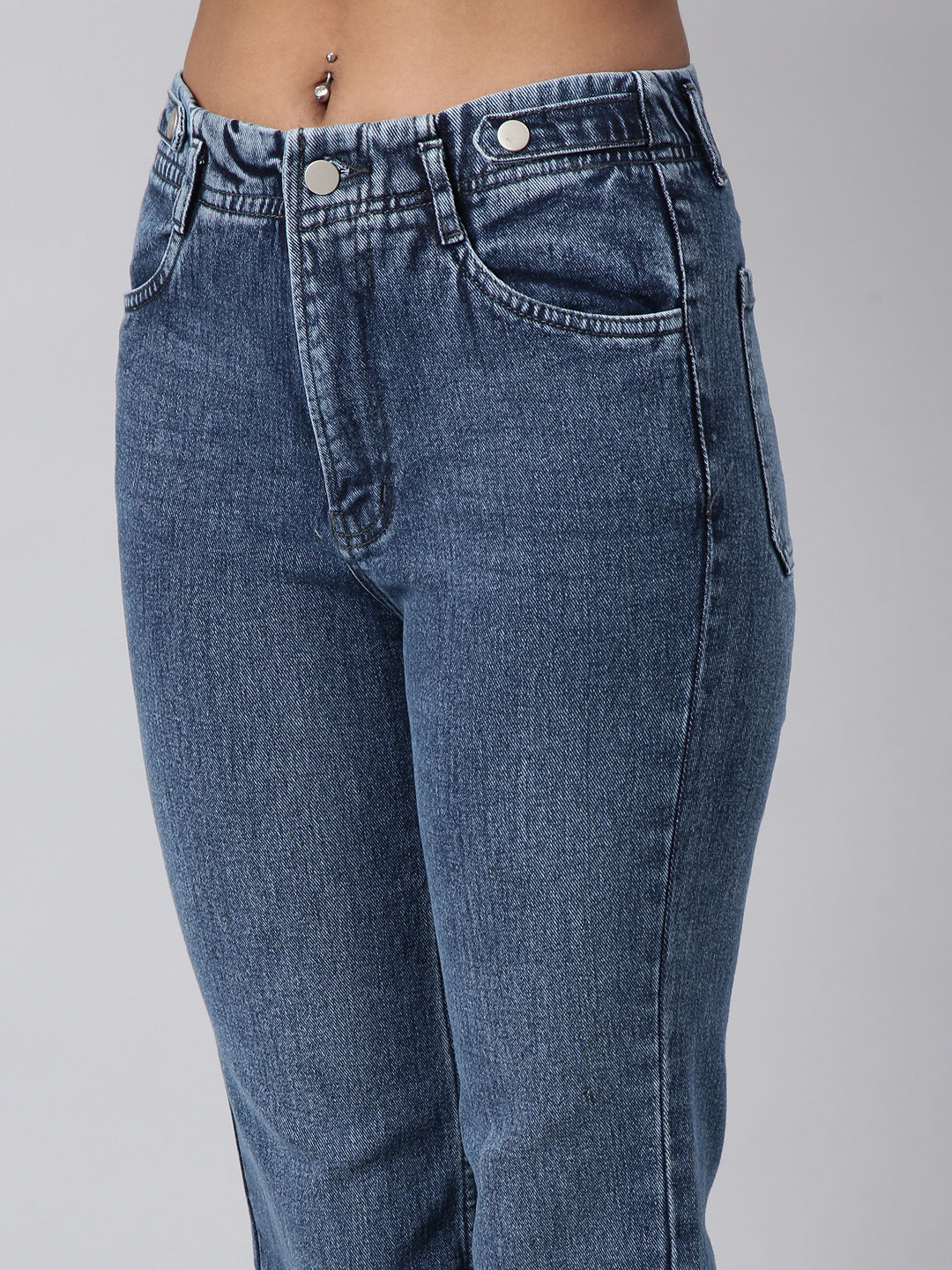 Women's Blue Straight Fit Light Fade Jeans