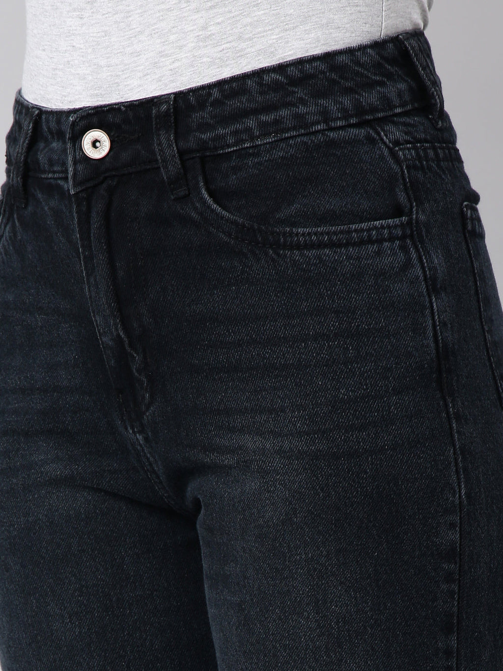 Women's Navy Blue Straight Fit Jeans