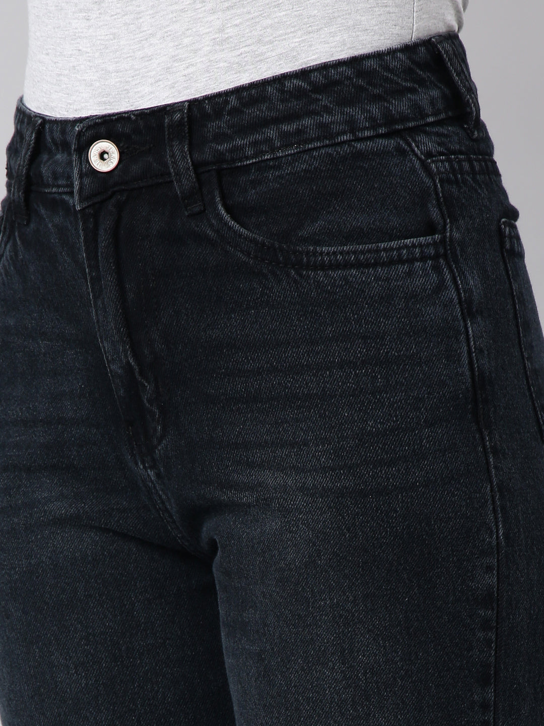 Women's Navy Blue Straight Fit Jeans