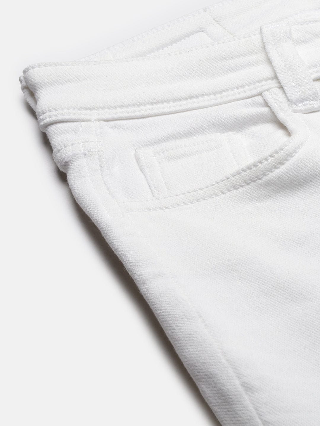 Women's White Comfort Bootcut Stretchable Jeans