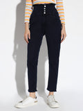 Women's Navy Blue Comfort Slim Fit High-Rise Stretchable Jeans