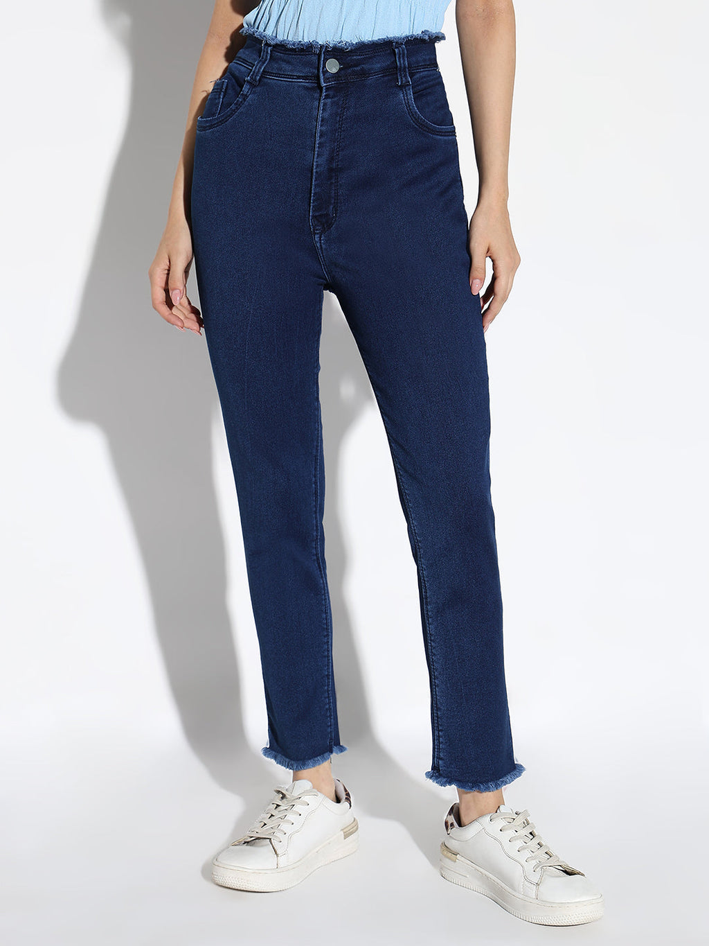 Women's Blue Comfort Slim Fit Light Fade Denim Jeans