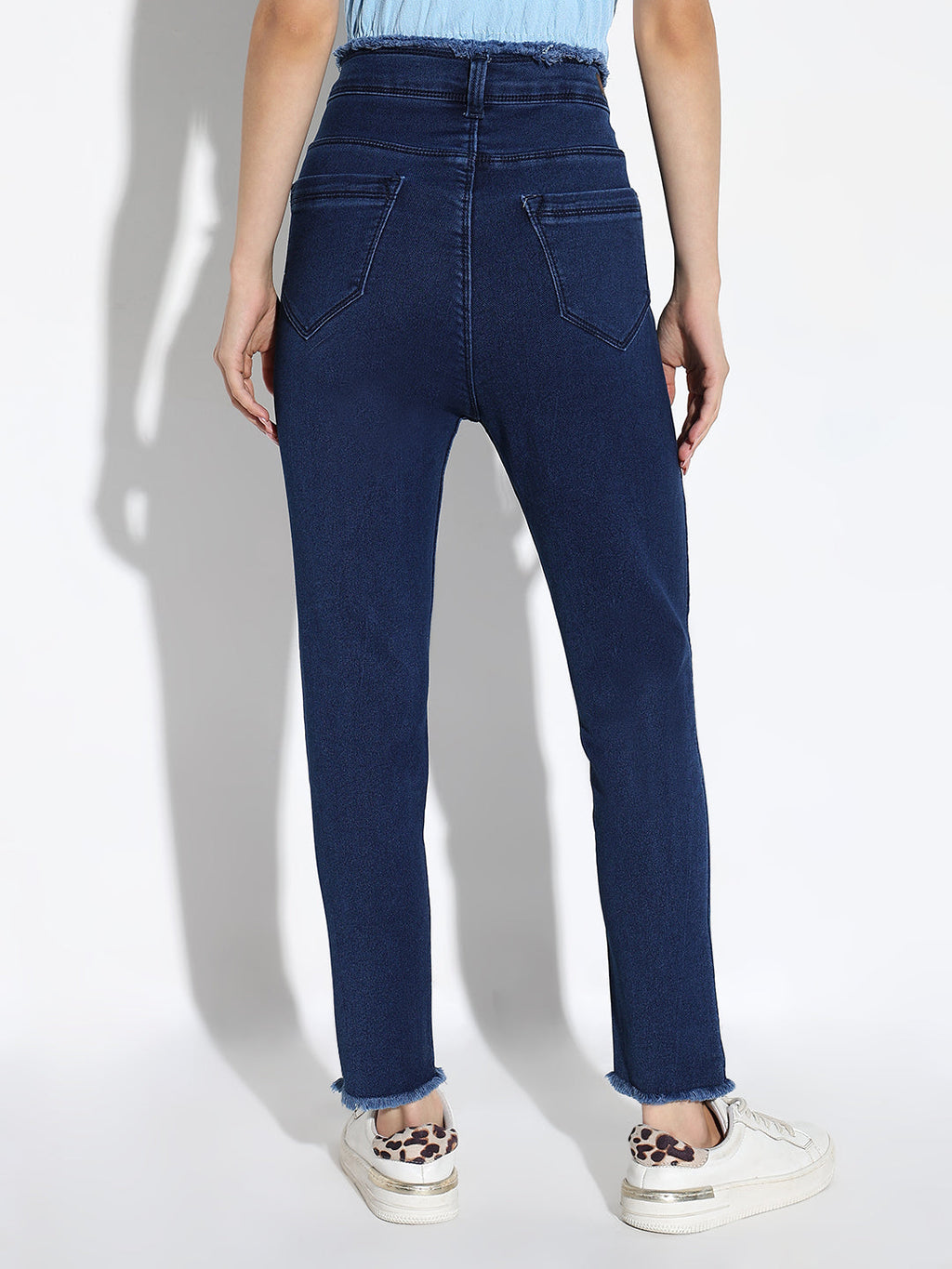 Women's Blue Comfort Slim Fit Light Fade Denim Jeans