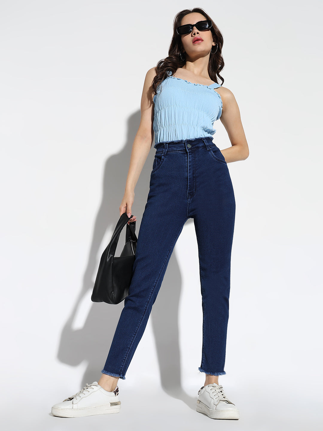 Women's Blue Comfort Slim Fit Light Fade Denim Jeans