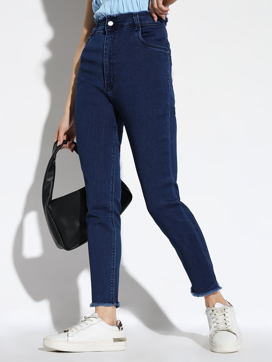 Women's Blue Comfort Slim Fit Light Fade Denim Jeans