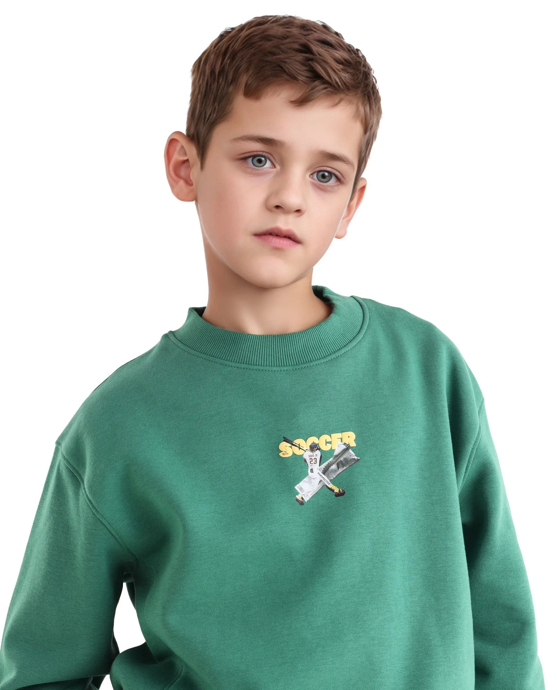 Rare Ones Kids Henry Pastel Green Cotton Graphic Print Oversized Sweatshirt