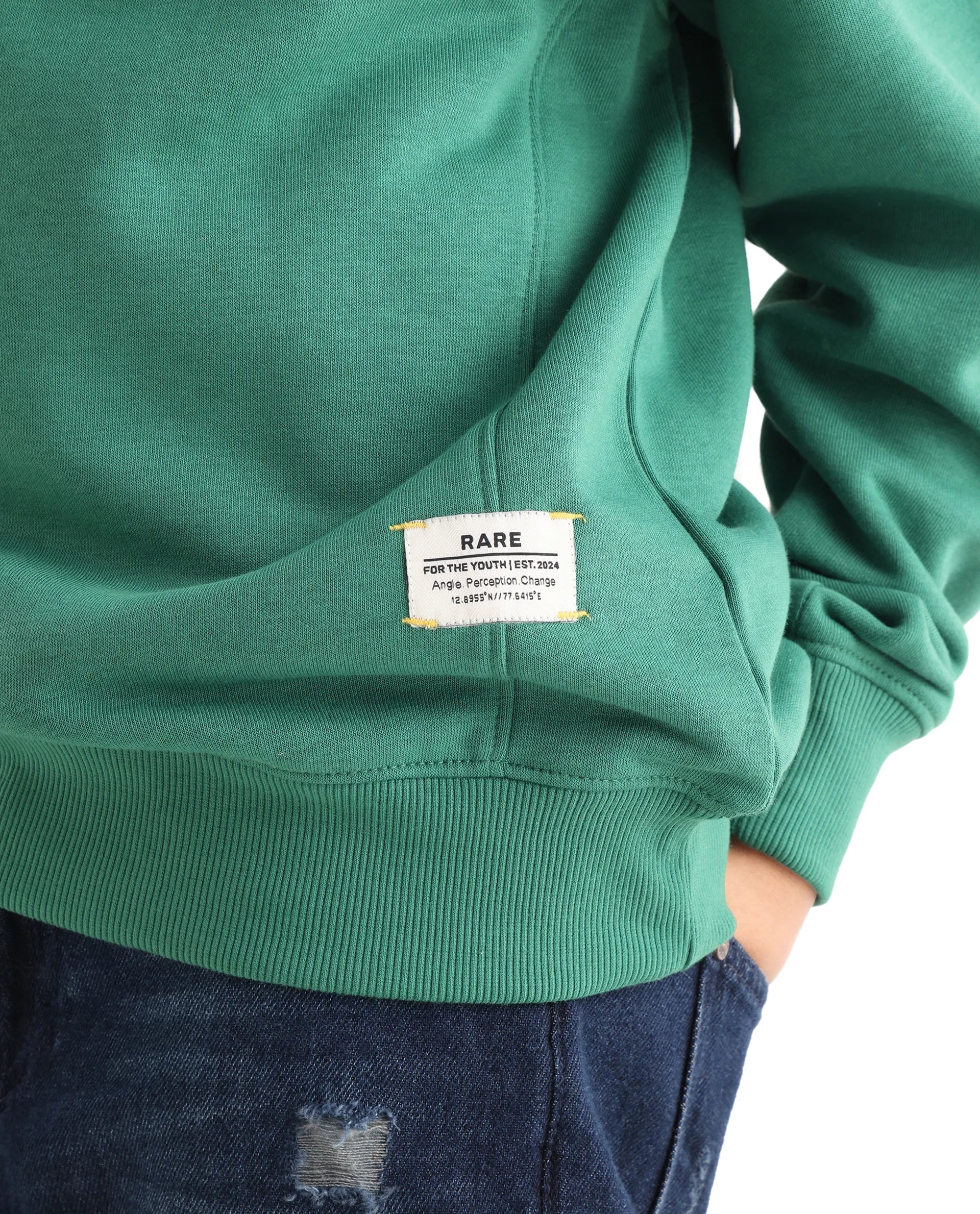 Rare Ones Kids Henry Pastel Green Cotton Graphic Print Oversized Sweatshirt