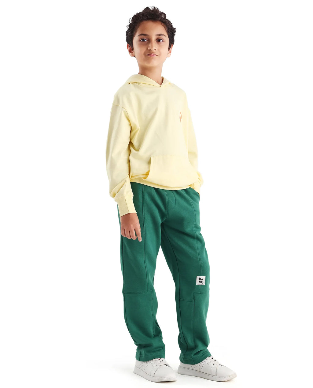 Rare Ones Kids Henry-B Pastel Green Cotton Plain Regular Fit Trackpant