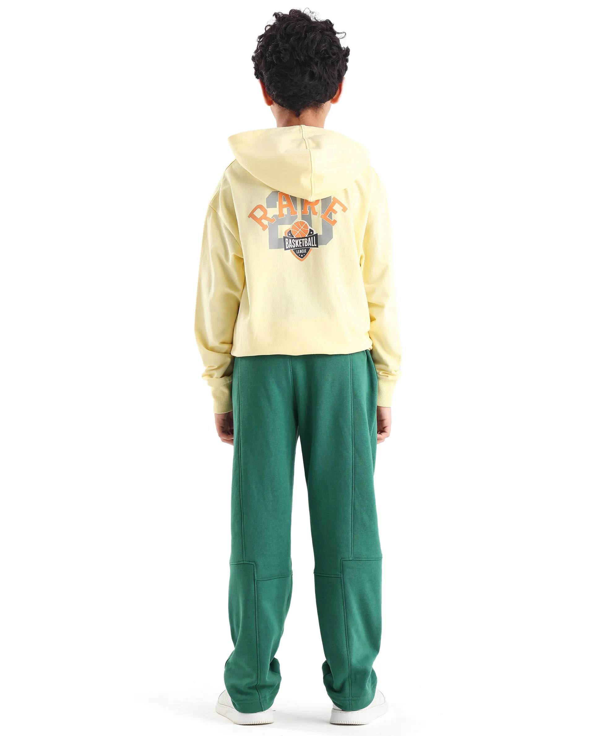 Rare Ones Kids Henry-B Pastel Green Cotton Plain Regular Fit Trackpant