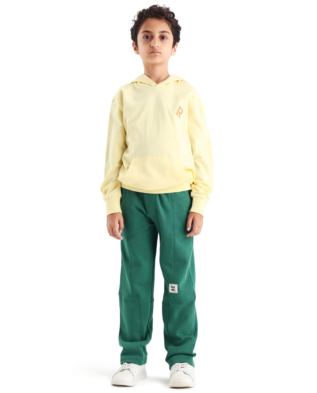 Rare Ones Kids Henry-B Pastel Green Cotton Plain Regular Fit Trackpant