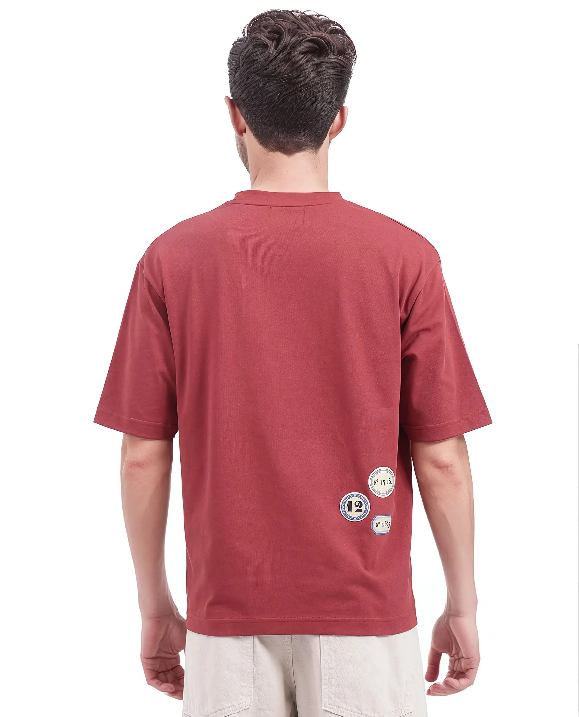 Rare Rabbit Men's Cotton Graphic Print Qlo Fit Half Sleeve Crew Neck T-Shirt