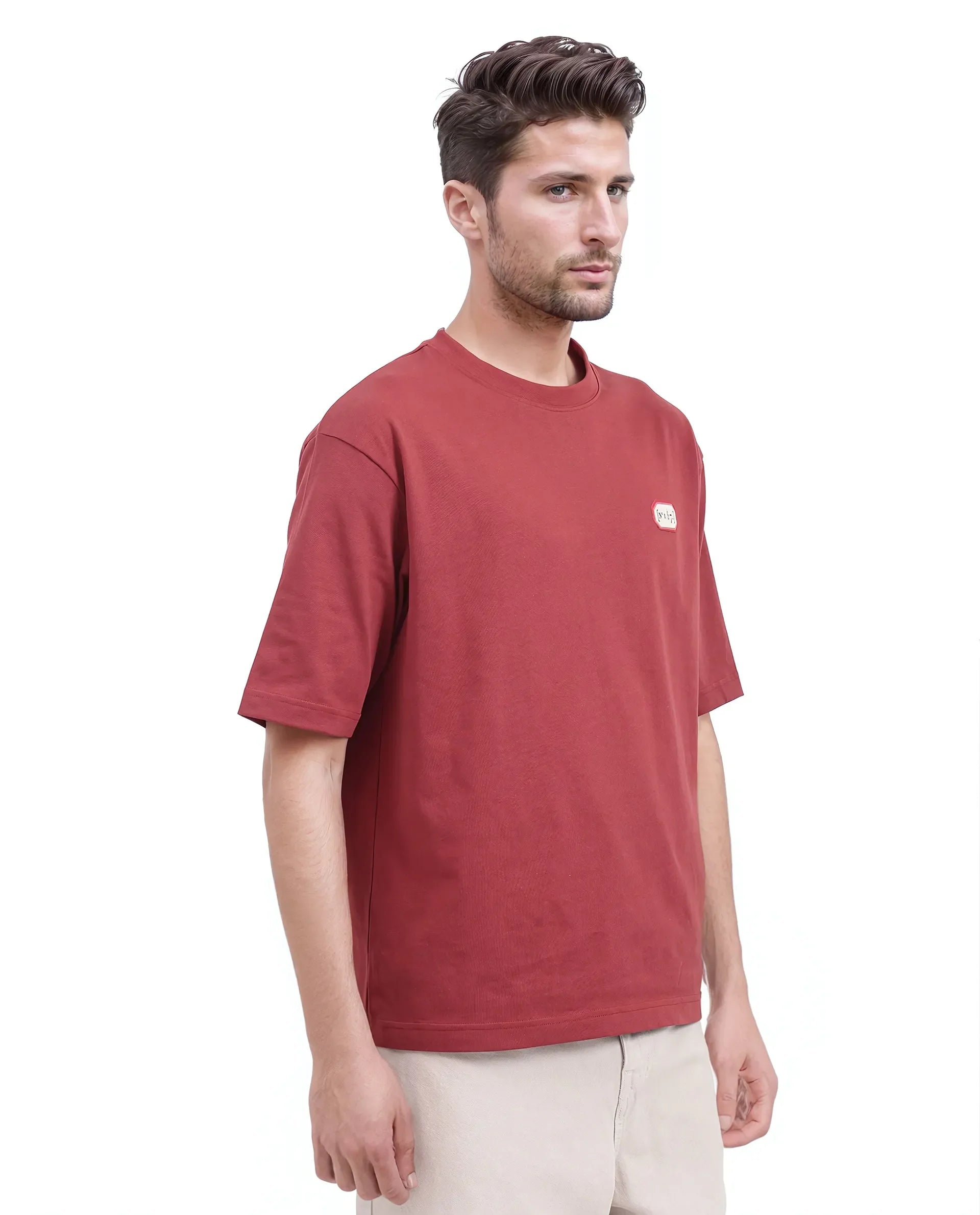 Rare Rabbit Men's Cotton Graphic Print Qlo Fit Half Sleeve Crew Neck T-Shirt