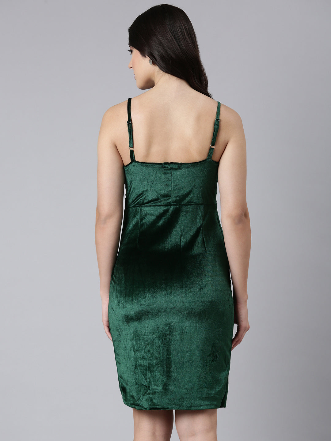 Women's Bodycon Solid Green Dress