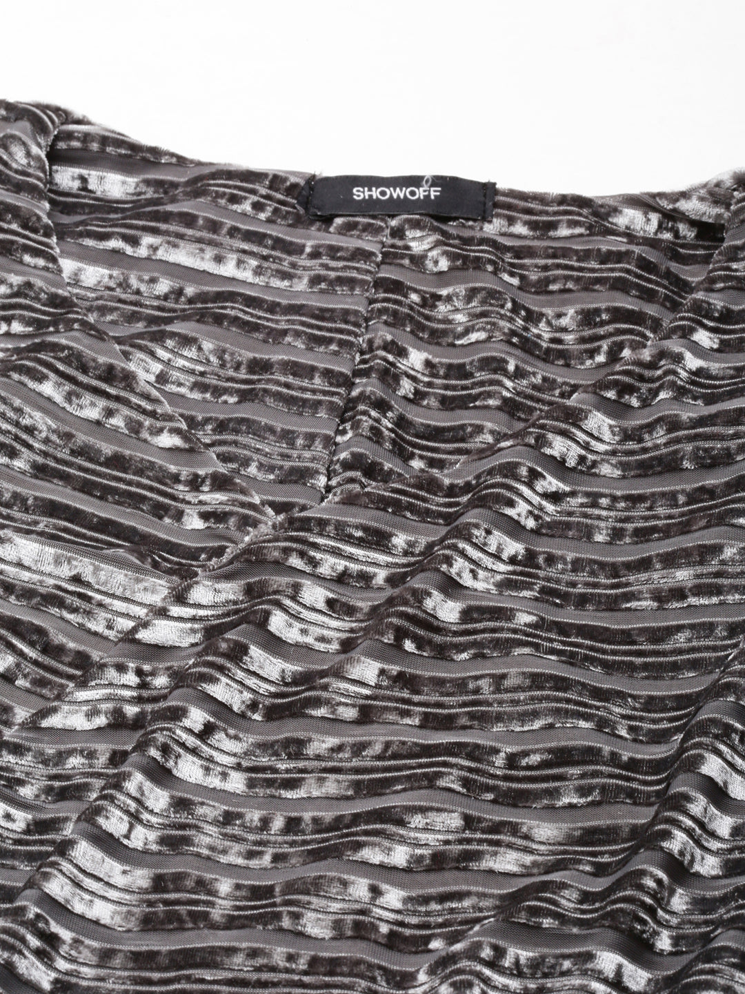 Women's Grey Self Design V-Neck Sheath Dress