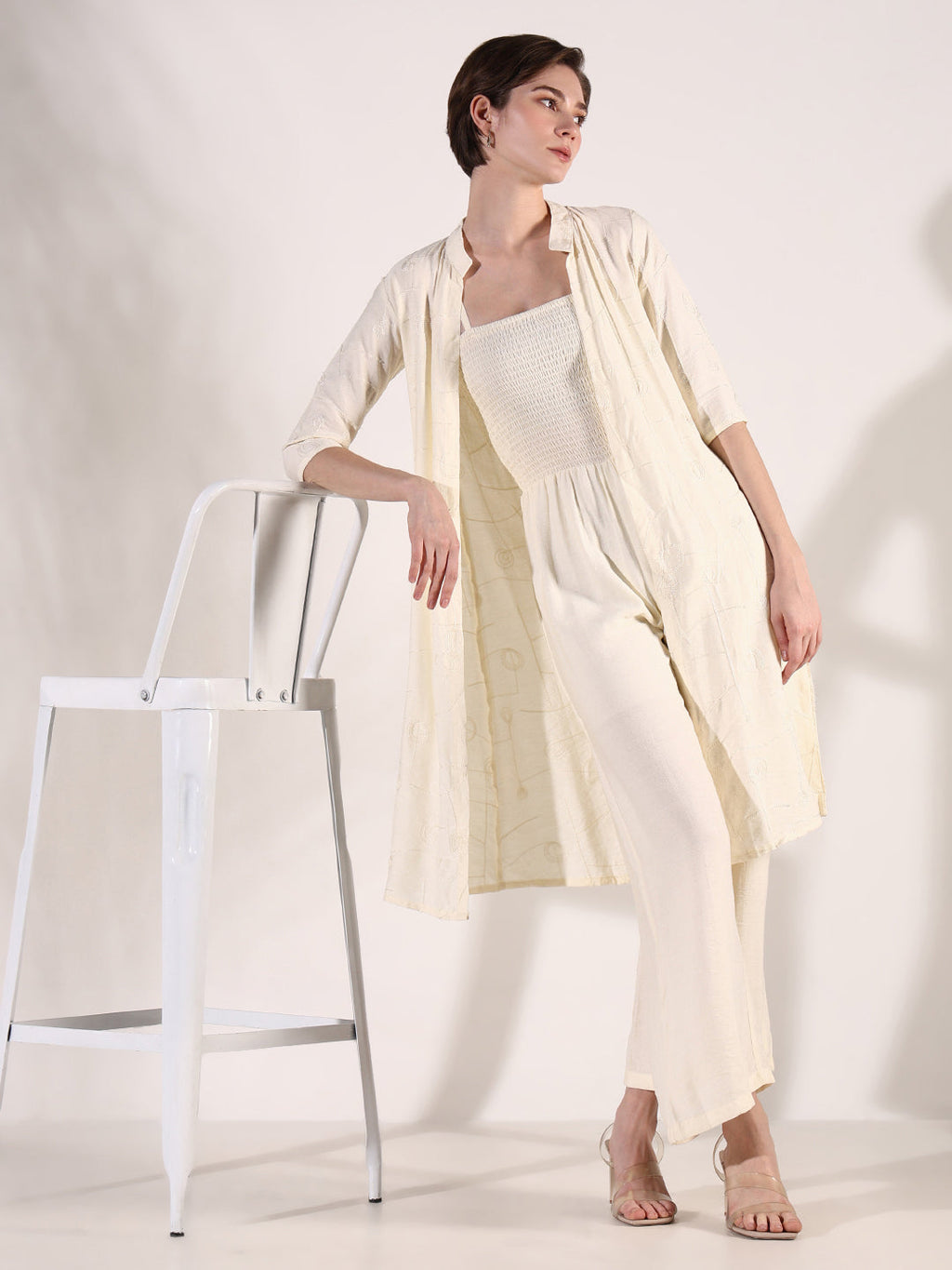 Women's Cream Basic Jumpsuit