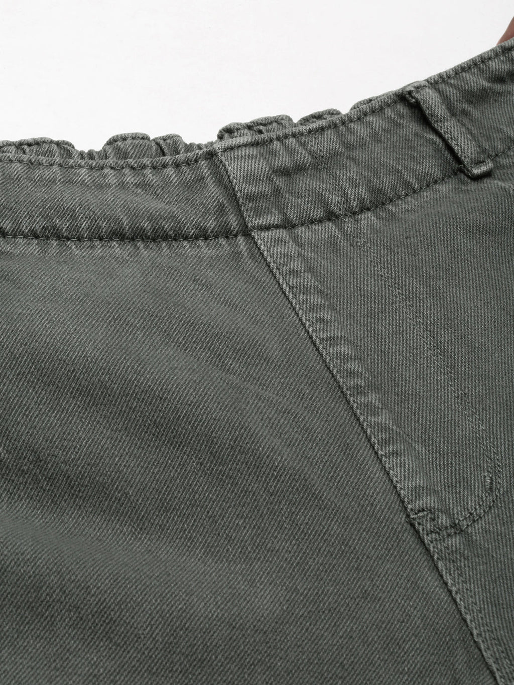 Women's Olive Retro Denims Wide Leg Jeans