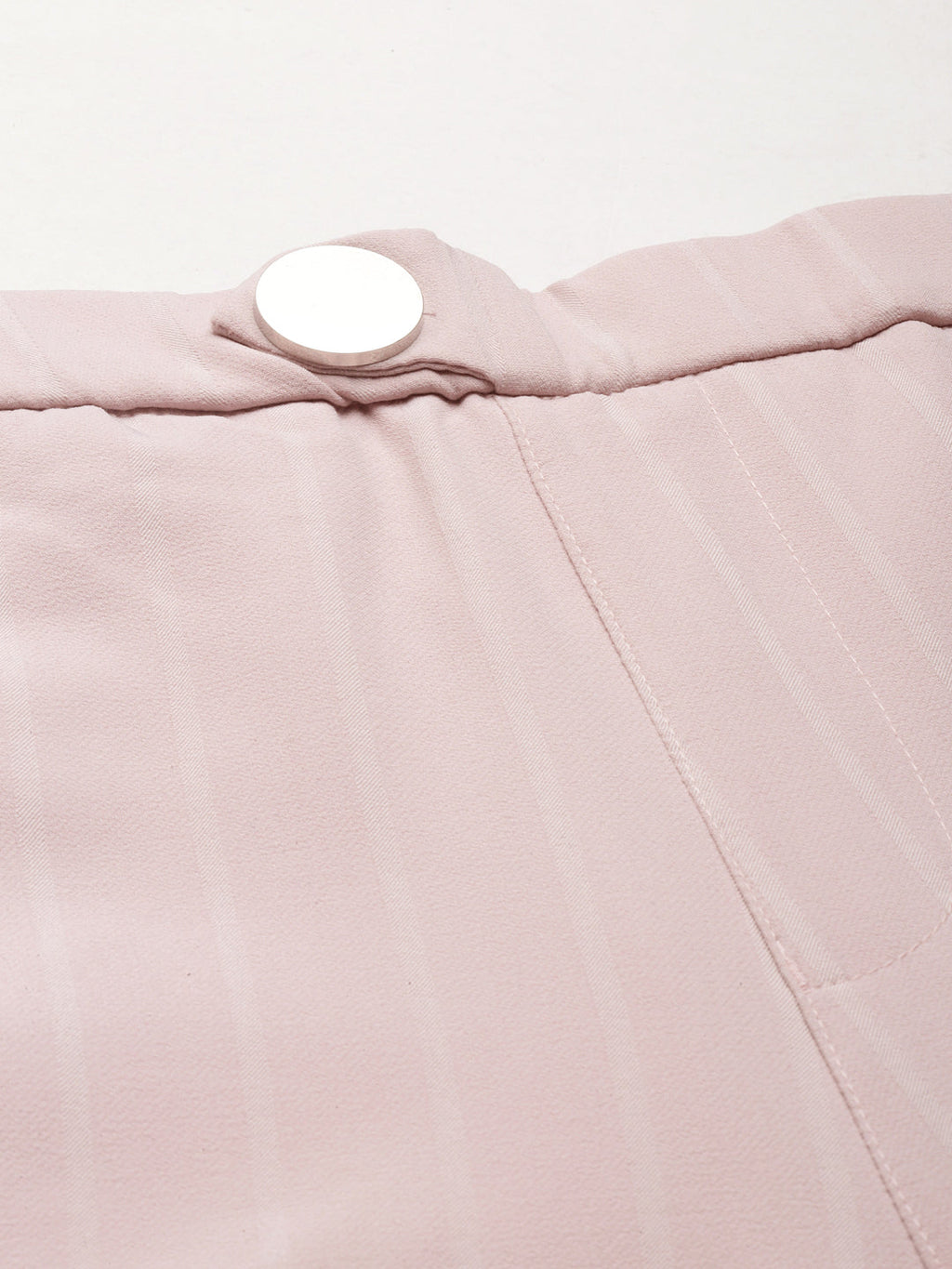 Women's Pink Relaxed Loose Fit High-Rise Trousers