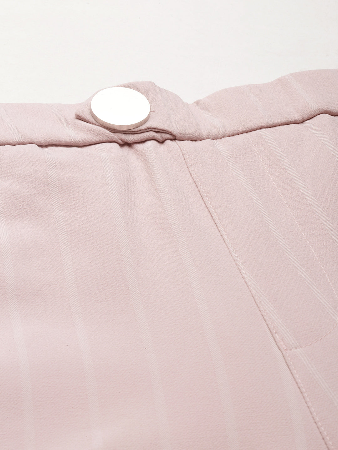 Women's Pink Relaxed Loose Fit High-Rise Trousers