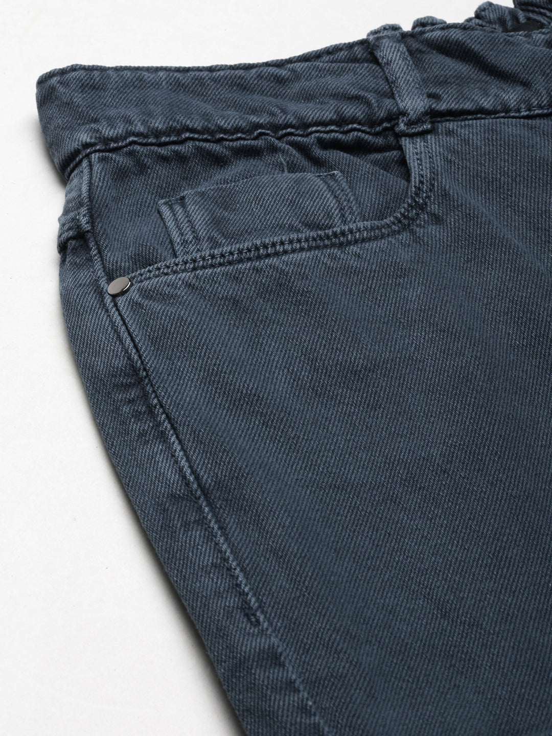 Women's Grey High-Rise Cotton Wide Leg Denim Jeans