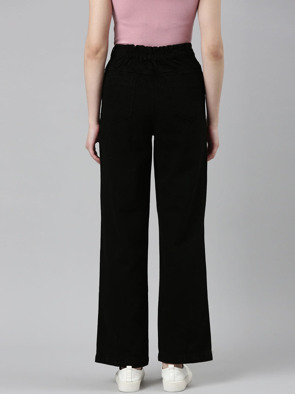 Women's Black Jean Wide Leg High-Rise Denim Jeans