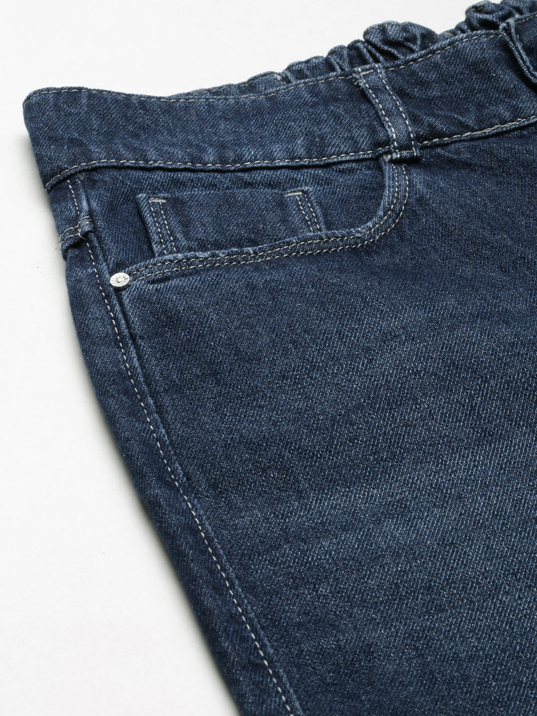 Women's Navy Blue Straight Fit Mid Rise Denim Jeans
