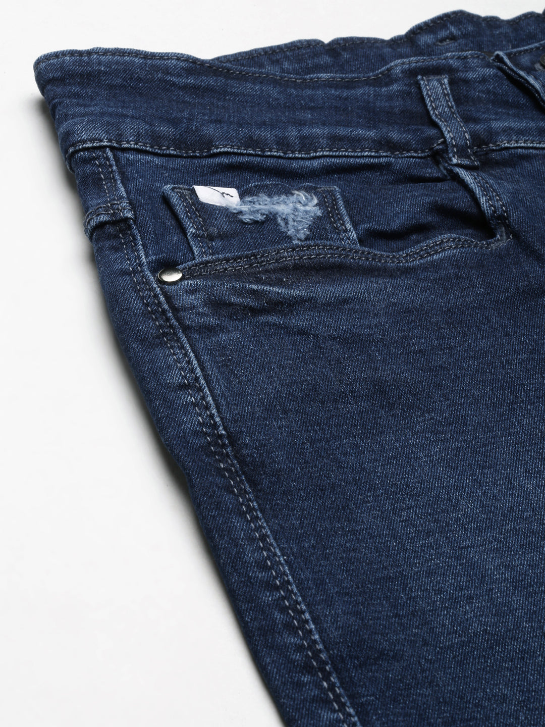 Women's Navy Blue Jean Wide Leg Light Fade Denim Jeans