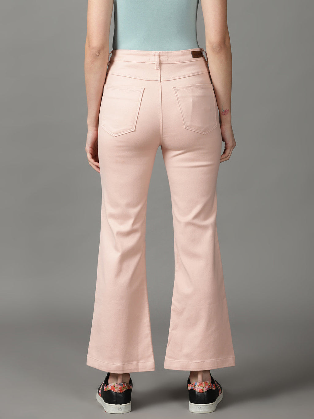 Women's Peach Bootcut High-Rise Stretchable Cotton Jeans