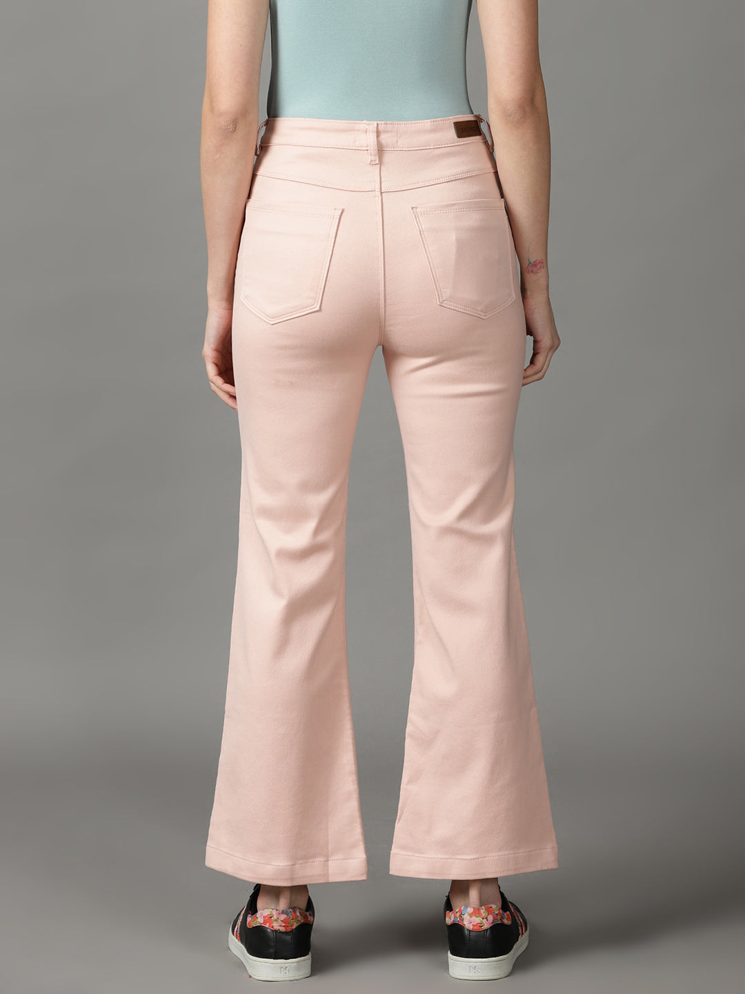 Women's Peach Bootcut High-Rise Stretchable Cotton Jeans