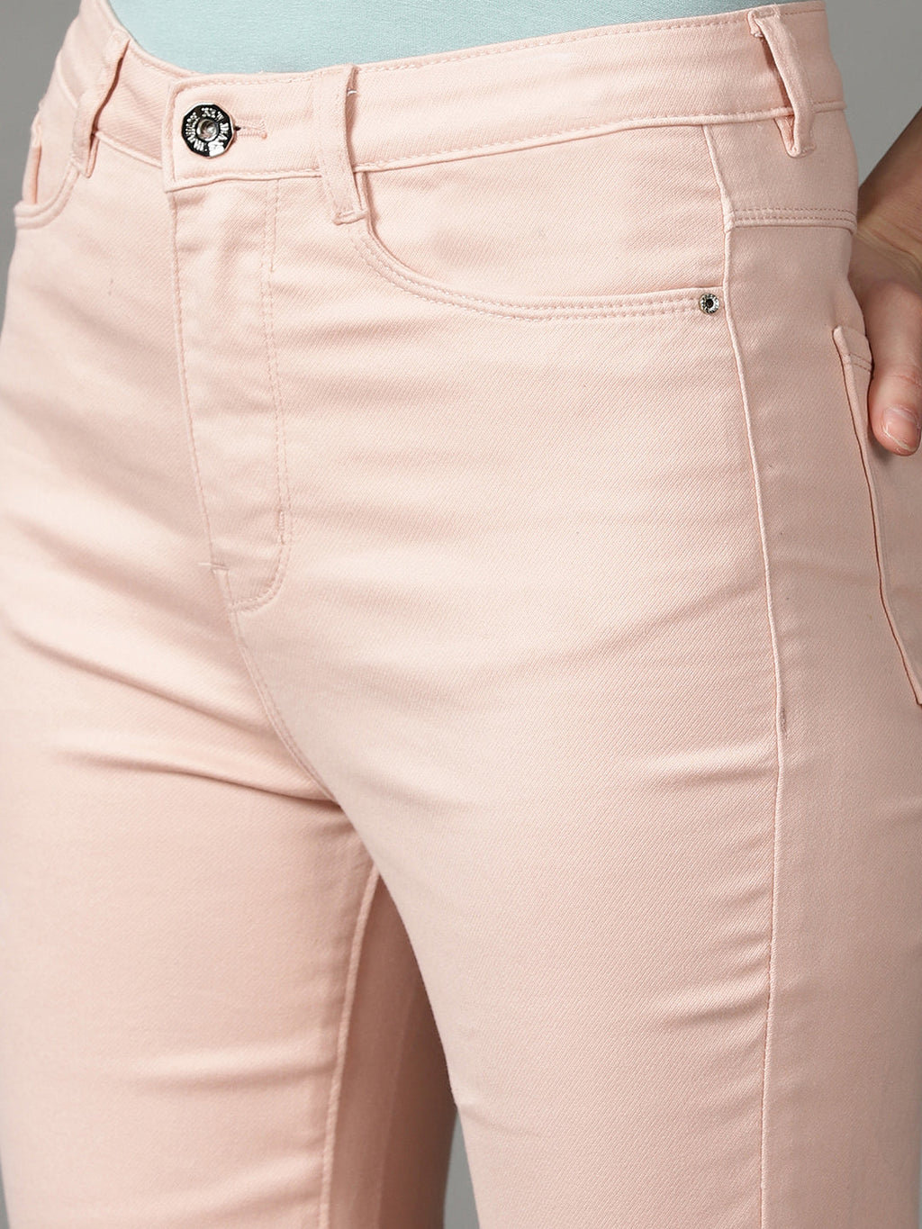 Women's Peach Bootcut High-Rise Stretchable Cotton Jeans