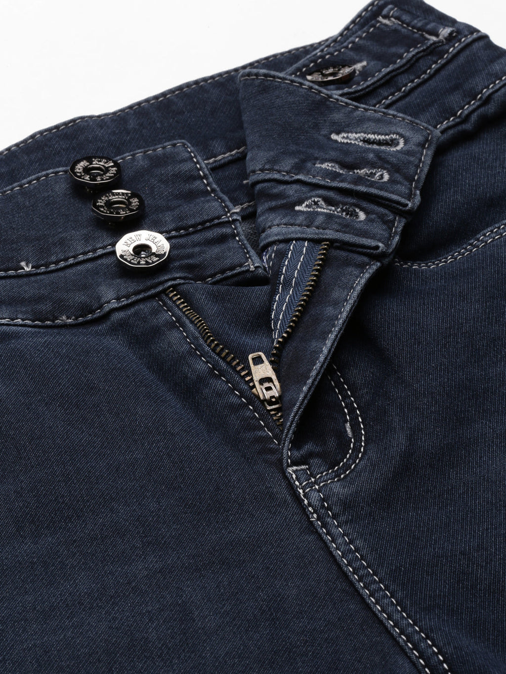 Women's Navy Blue Jean Straight Fit Light Fade Stretchable Denim Jeans