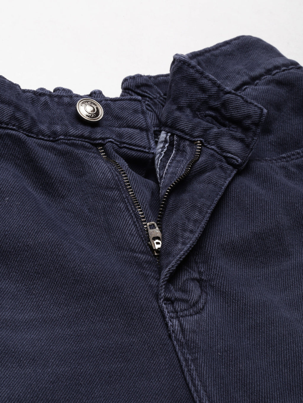 Women's Navy Blue Mid-Rise Light Fade Whiskers & Chevrons Denim Jeans