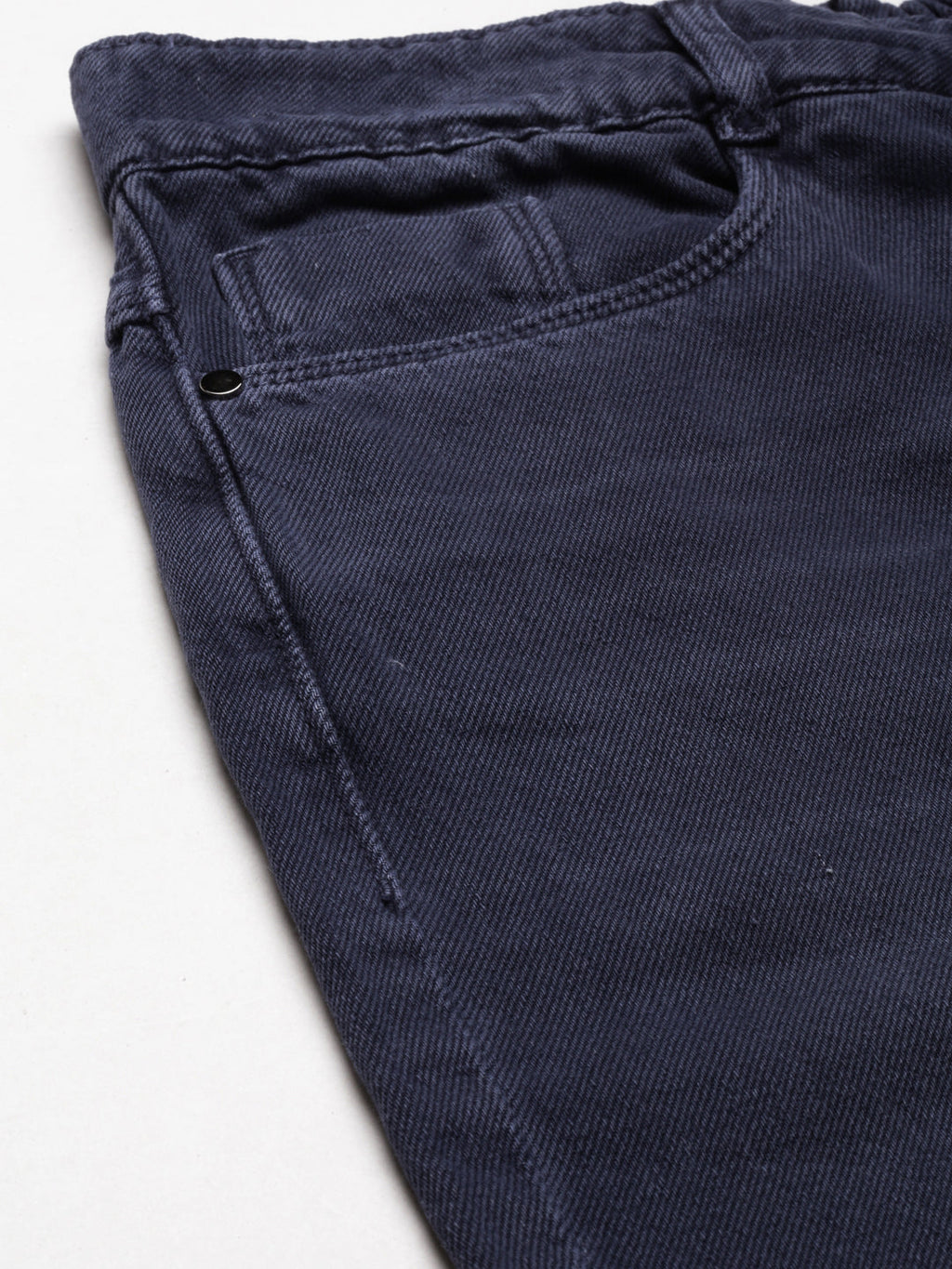 Women's Navy Blue Mid-Rise Light Fade Whiskers & Chevrons Denim Jeans