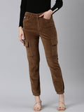 Women's Coffee Brown Solid Joggers