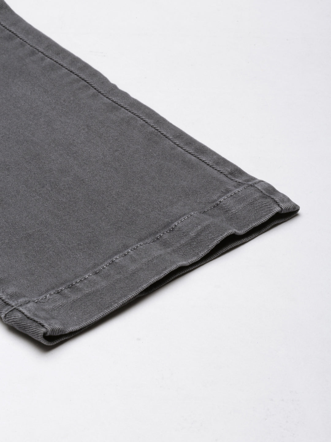 Women's Grey Jean Straight Fit Acid Wash Mid-Rise Stretchable Jeans