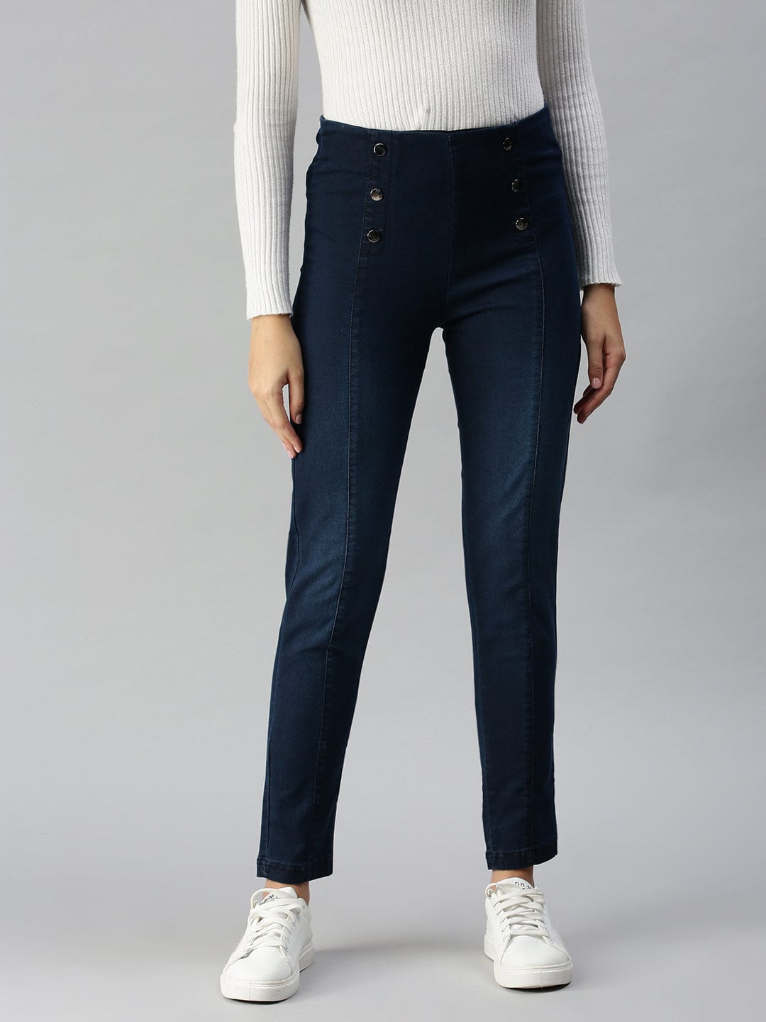 Women's Blue Super Skinny Fit High-Rise Light Fade Stretchable Jeans