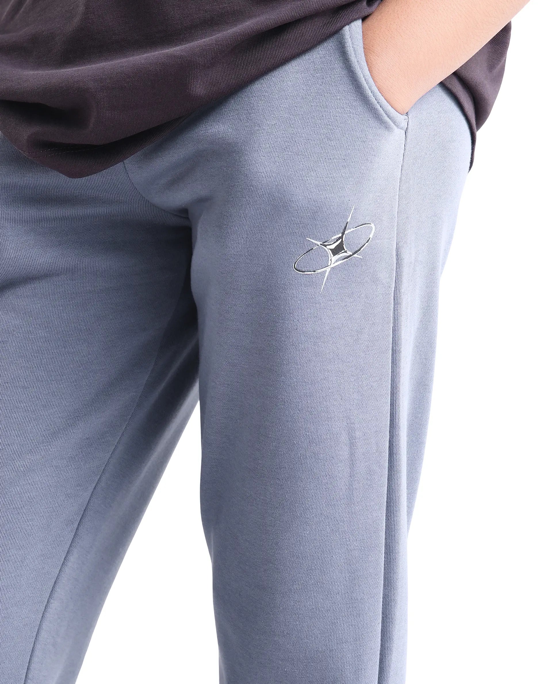 Rare Ones Kids Jag-B Dusky Purple Cotton Blend Pigment Print Straight Fit Trackpant