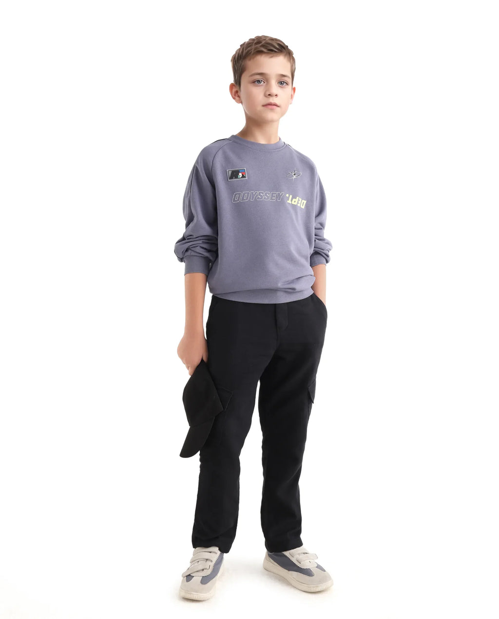 Rare Ones Kids Jag Dusky Purple Cotton Blend Hd Print Oversized Sweatshirt