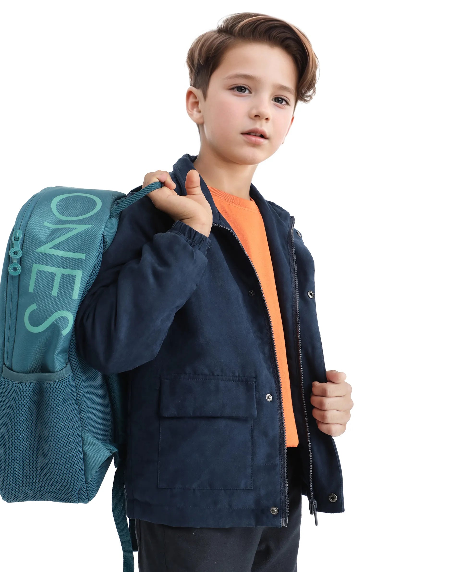 Rare Ones Kids Katpil Dark Blue Polyester Full Sleeve Solid Jacket