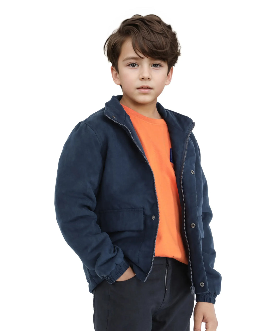 Rare Ones Kids Katpil Dark Blue Polyester Full Sleeve Solid Jacket